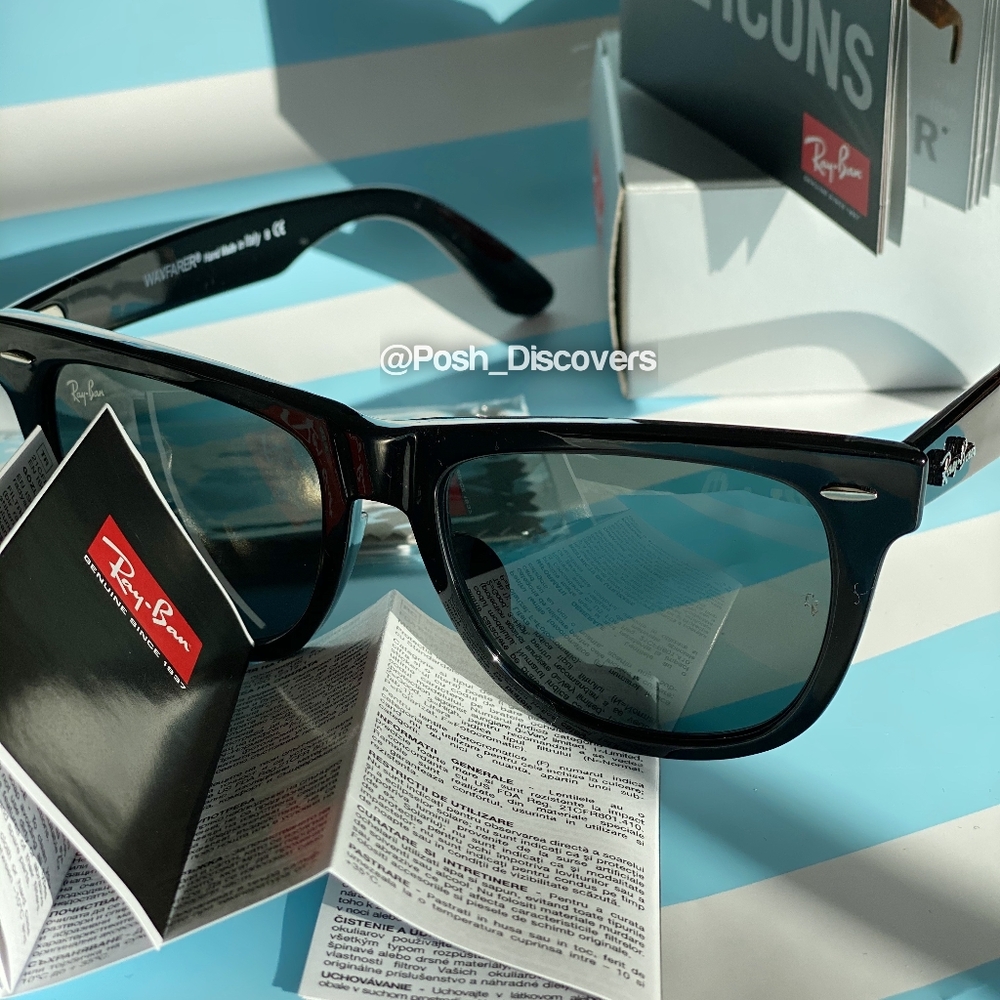FREE SHIPPING RayBan Wayfarer RB2140 Black - Picture 4 of 16